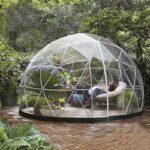 Transparent Spherical Camping Tent, Dome Tent, Starry Sky Tent, Dome, Net, Red, Camp Room, 3.6m Diameter