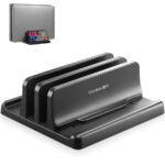 Vaydeer Vertical Laptop Stand – Adjustable Plastic Holder for MacBook, Tablet & Phone | Space-Saving Desktop Dock Accessory